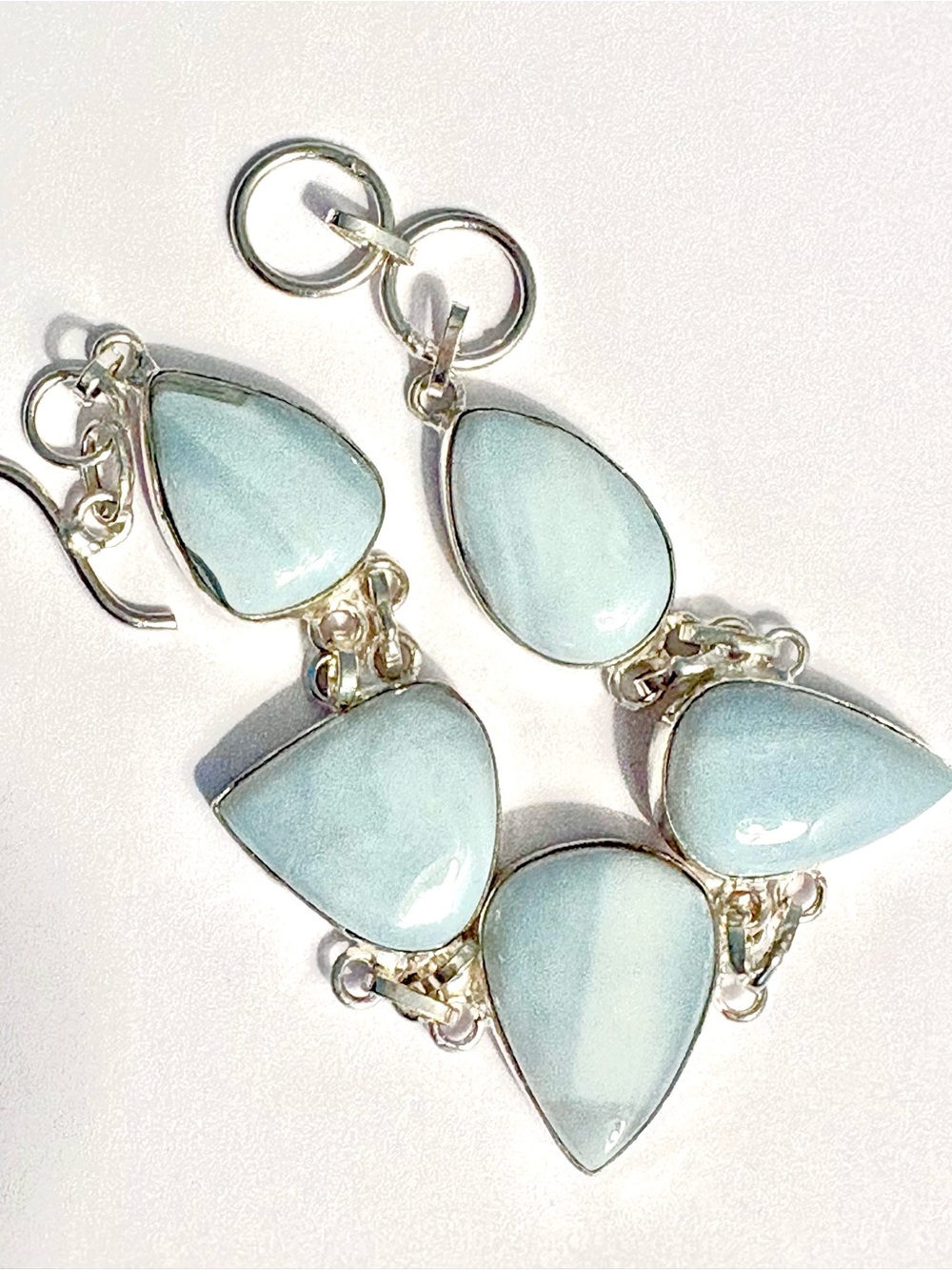 5 stone, 925 marked, Owyhee Opal gemstone, toggle bracelet, size 8-8 1/2